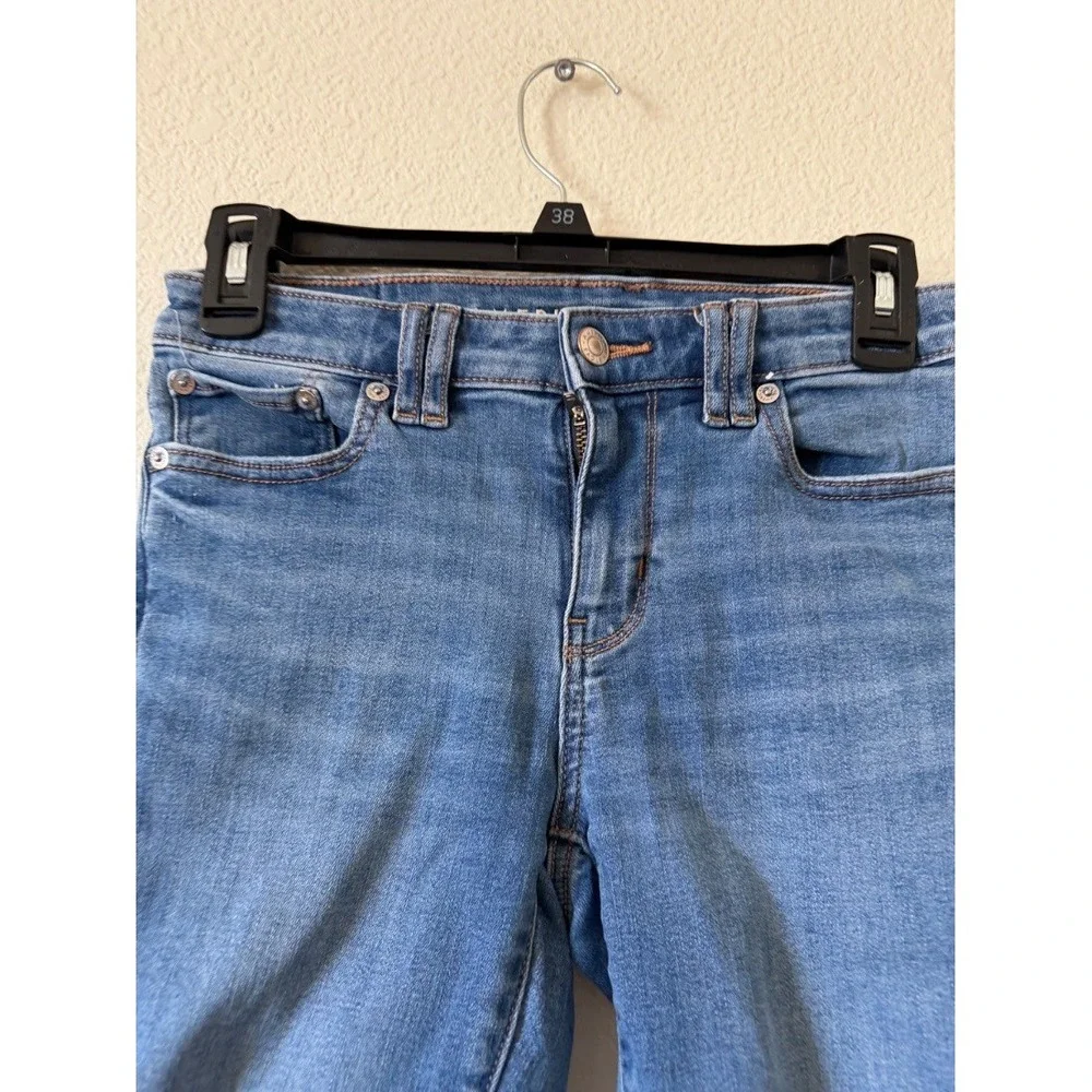 American Eagle Next Level Stretch Low Rise Jean Shorts Blue Cutoff Size 2